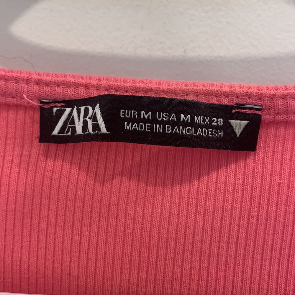 Zara Pink Cropped Top Size S/M - Picture 3 of 5